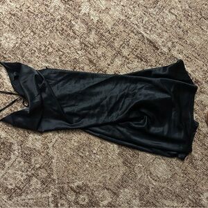 Elegant Black Satin Dress